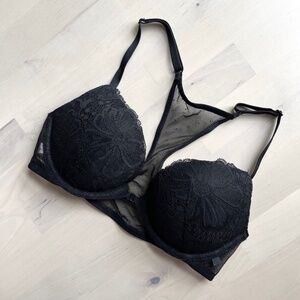 Victoria's Secret black lace push-up bra